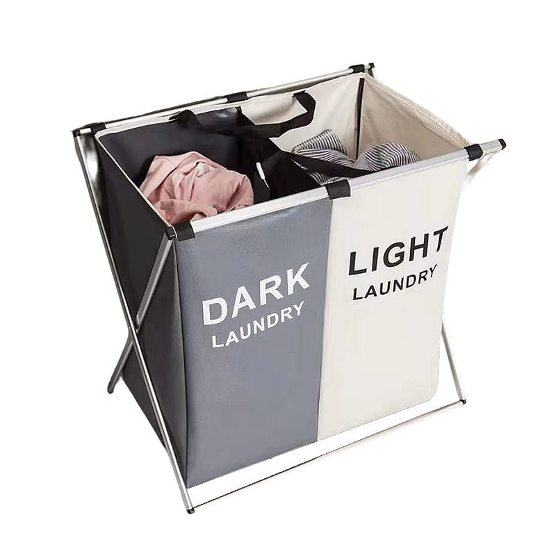 Dual-Compartment Foldable Laundry Hamper 1 count