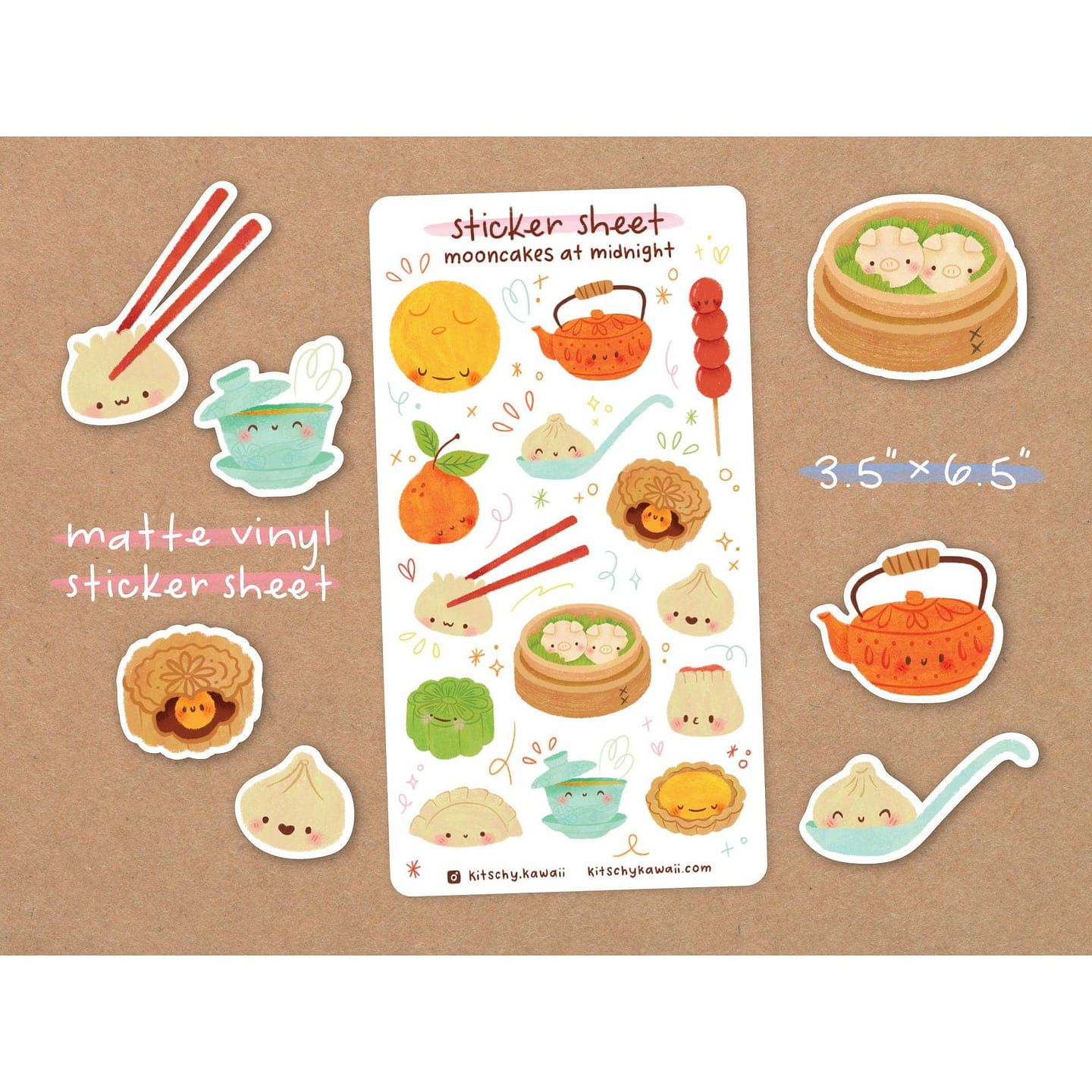 Dim Sum Sticker Sheet 1 each