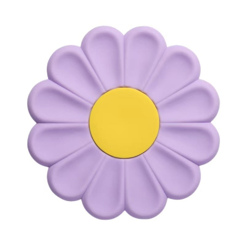 Daisy Flower Silicone Placemat Anti-Scald Simple Lovely-22cm Purple 1 each