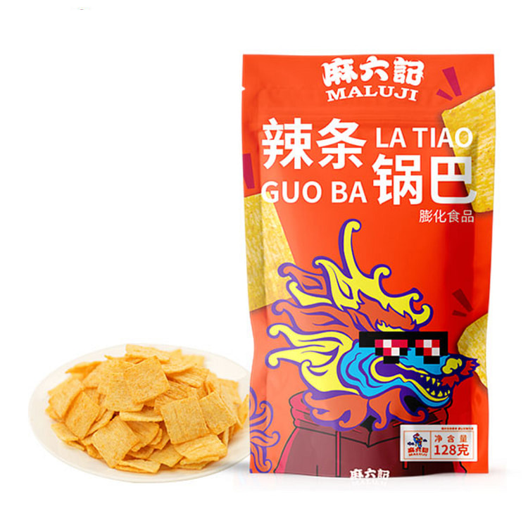 麻六记辣条锅巴休闲零食锅巴128g*1袋