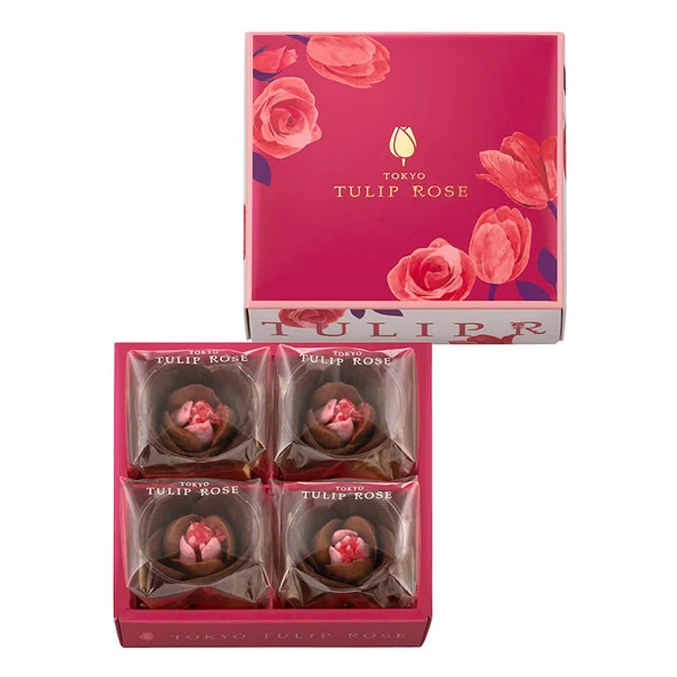 TULIP ROSE Valentine Chocolate Cookies 4pcs