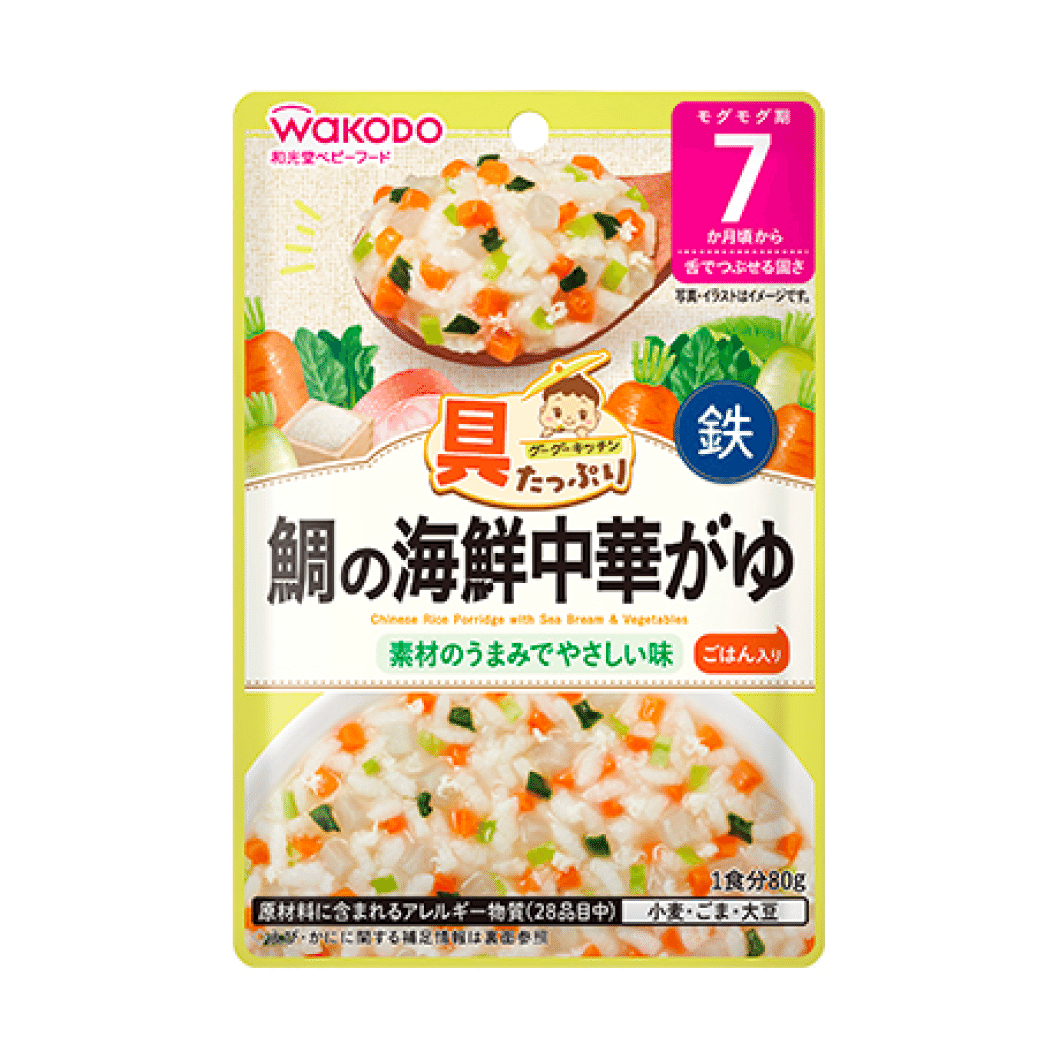 和光堂 具たっぷりグーグーキッチン 鯛の海鮮中華がゆ 80g 1 count