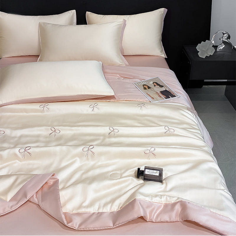 Elysian Dreams Cooling Quilt Bow Pink-Queen 2000 g
