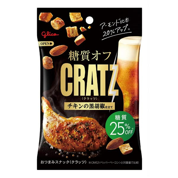 Glico Cratz 椒盐脆饼零食黑胡椒鸡肉 47 克