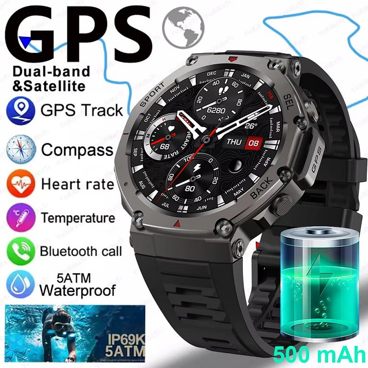 军用智能手表T-Rex 3内置GPS