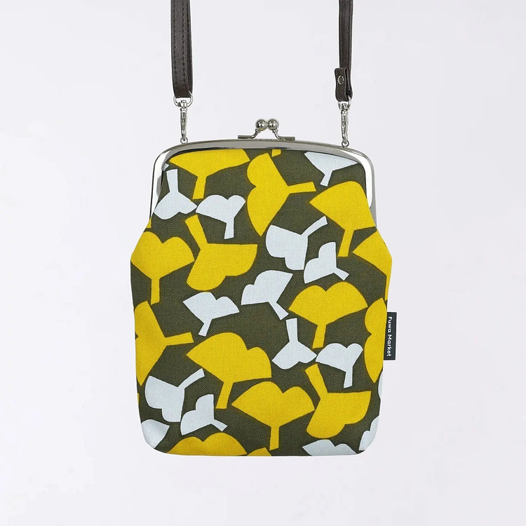 Túi đeo vai Fuwa Market họa tiết bạch quả màu vàng 1 phần