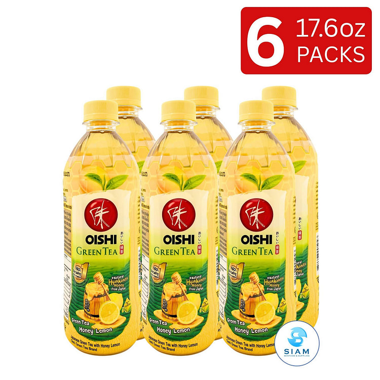 (6-Pack) Oishi Green Tea, Honey & Lemon Flavor