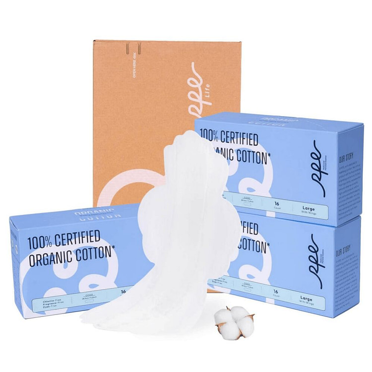 瑞皮儿 有机棉夜用卫生巾 28.5cm 48片 16 个*3 盒