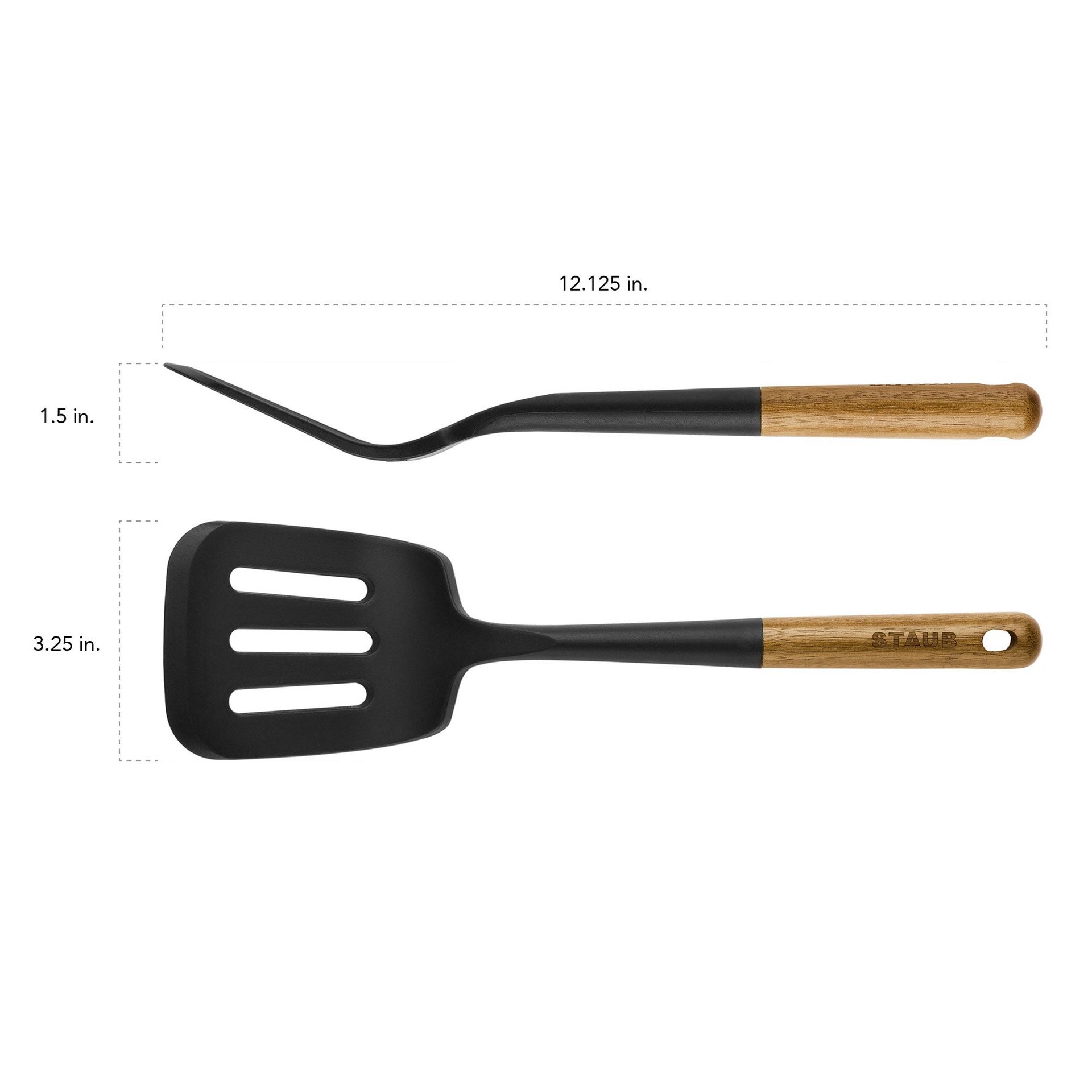 Staub Silicone Cooking Utensil Set With Wood Handles – Black, Durable Kitchen Tools 1 thumbnail image