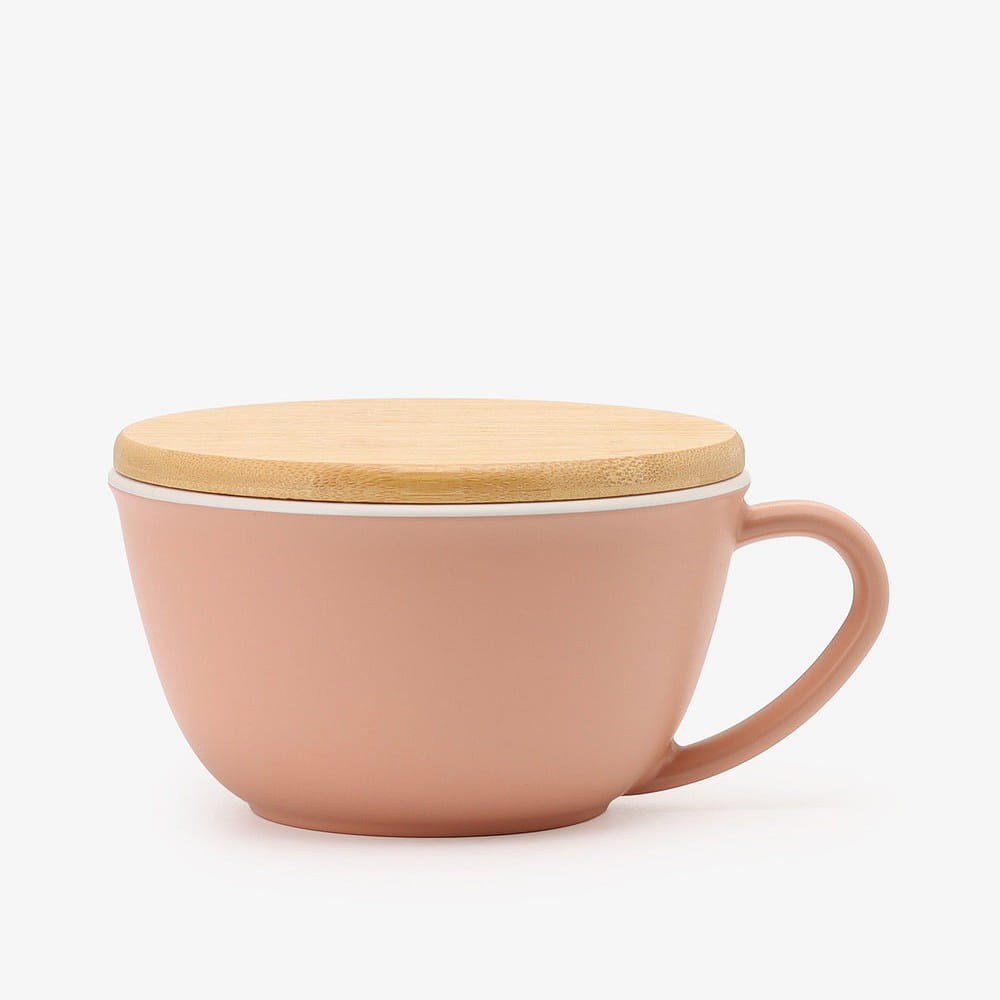AFTERNOON TEA Mug With Wood lid 1pc 1 each