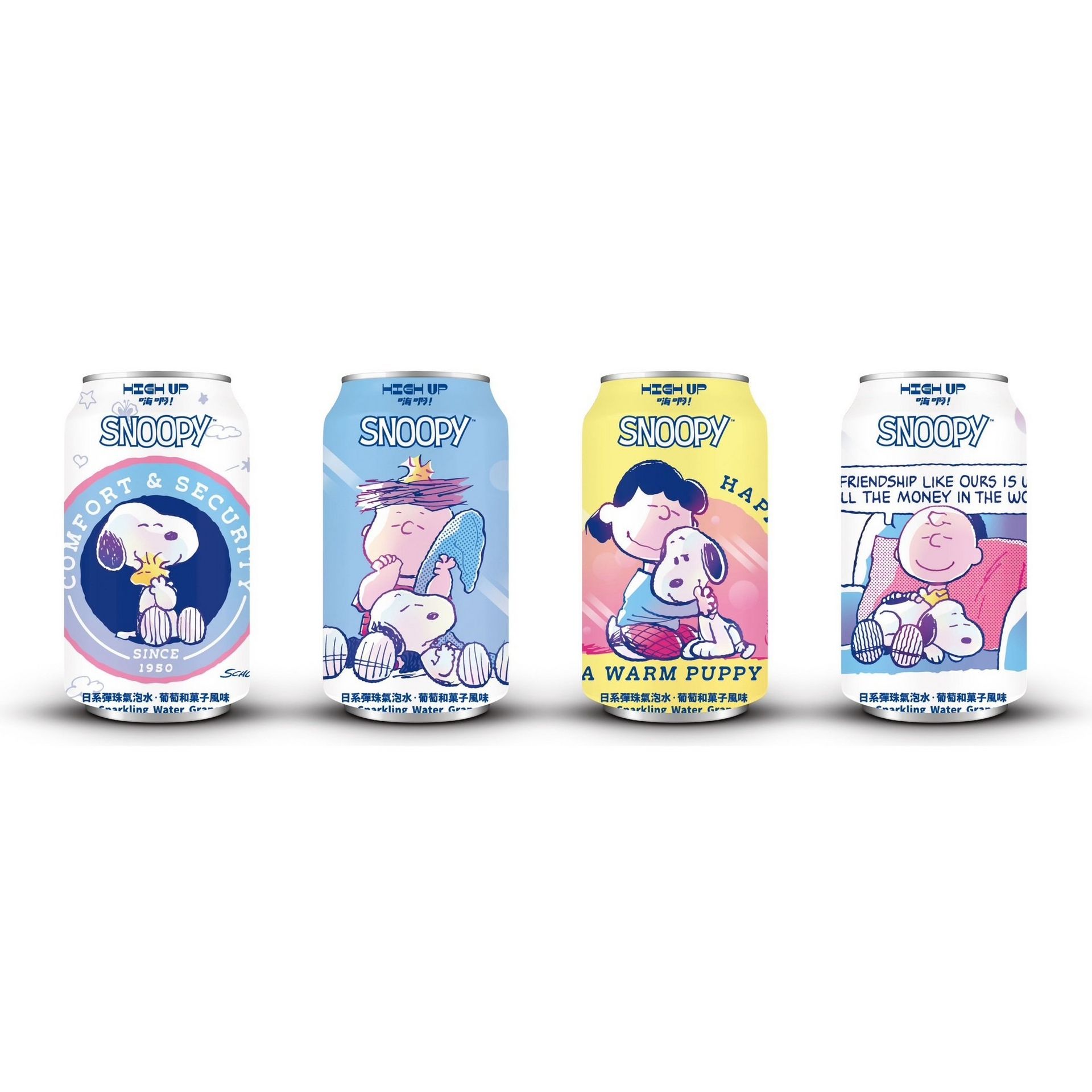 SNOOPY SPARKLING WATER GRAPE 4 can