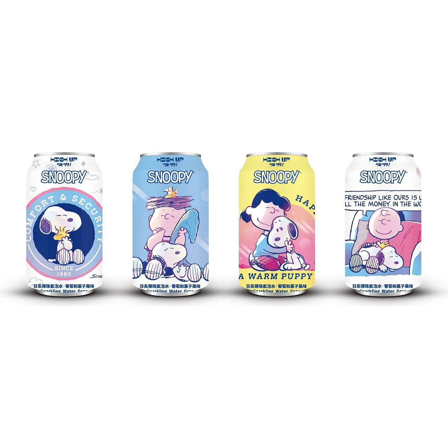 SNOOPY SPARKLING WATER GRAPE 4 can