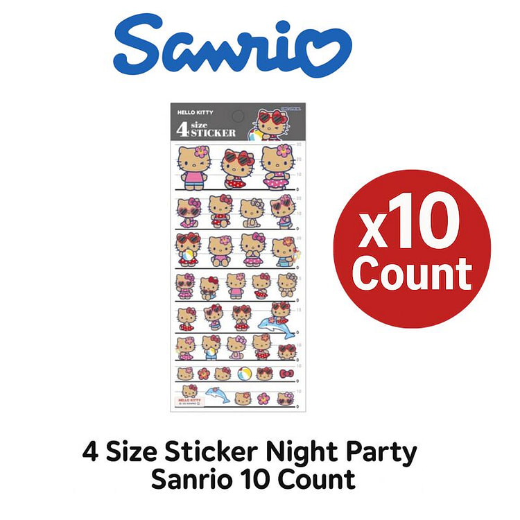 4 尺寸贴纸夜派对 Sanrio 10 张款式 1