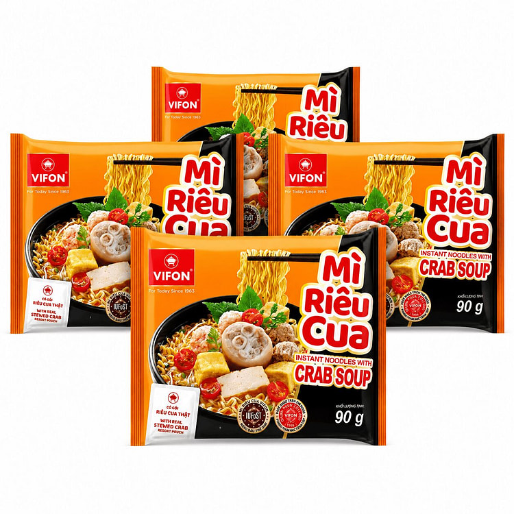 [4- PACK] VIFON Instant Noodle with Crab Soup 3.17 oz