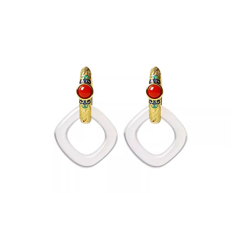 Jade Earrings, Plain Ring Jade, 26 * 15mm 1 box