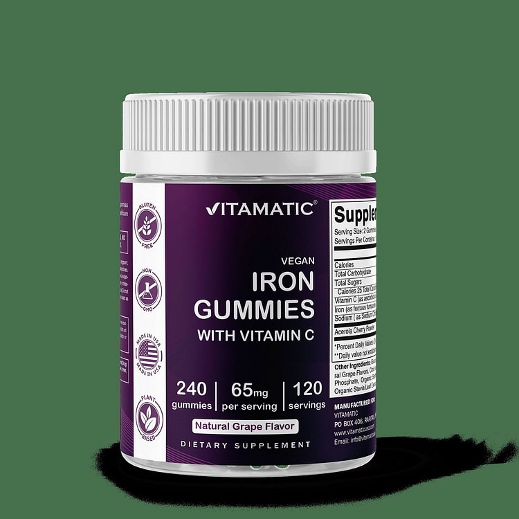 Iron 65 mg Gummies Supplement- 240 Gummies