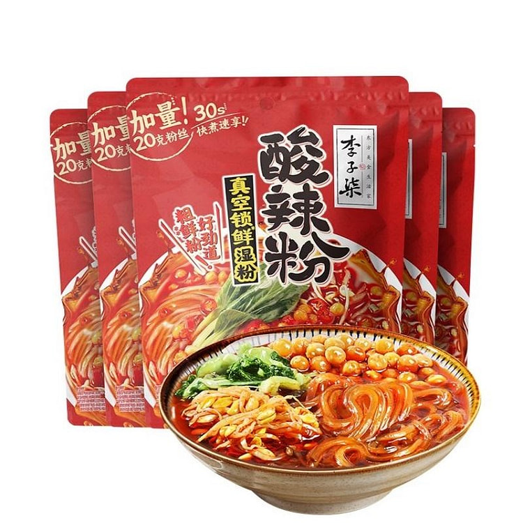 李子柒酸辣粉红薯粉粉丝米线方便速食食品272g*5