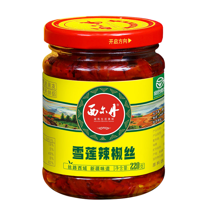 新疆西尔丹雪莲辣椒丝220g*1瓶 220 克
