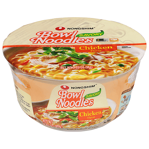 NongShim Bowl Noodles, Savory Chicken Noodle Soup 1 count 1 each