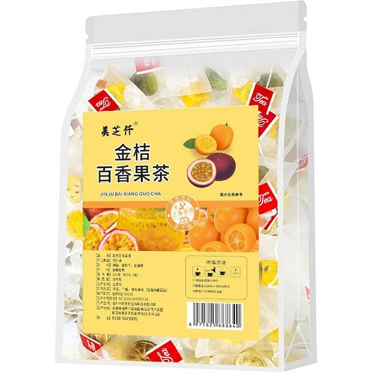 美芝仟 金桔柠檬百香果茶 冻干青柠 250 克
