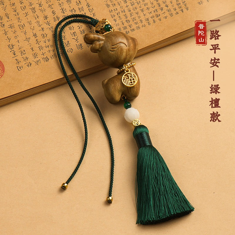 Sandalwood Deer Auto Ornament Blessing for Safe 1 count