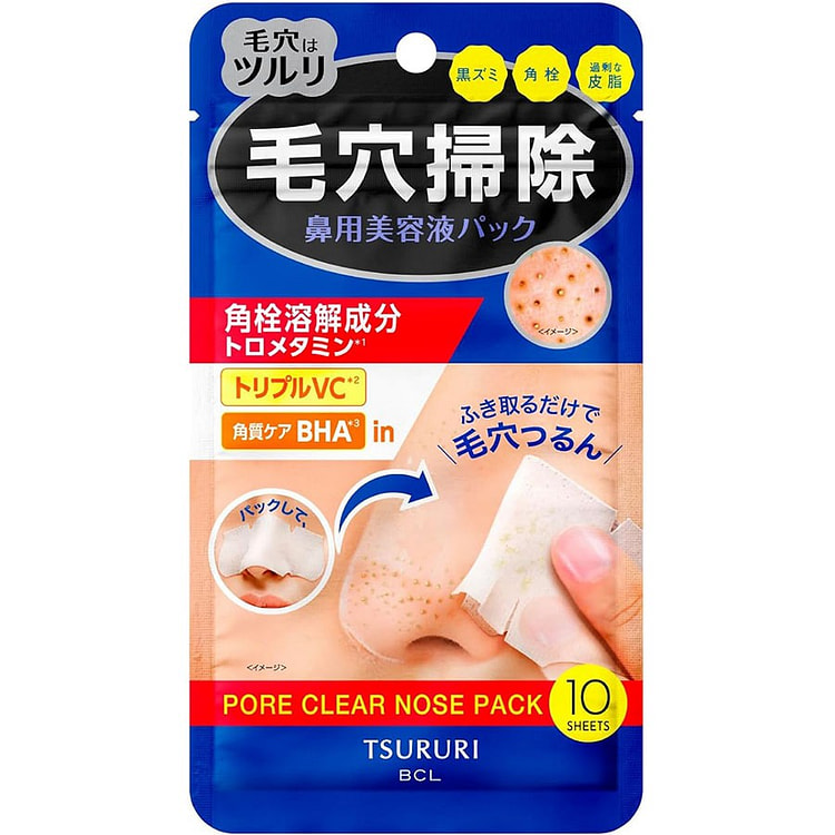 Tsururi鼻贴 清除黑头油脂毛孔紧致 10枚/ 1 包