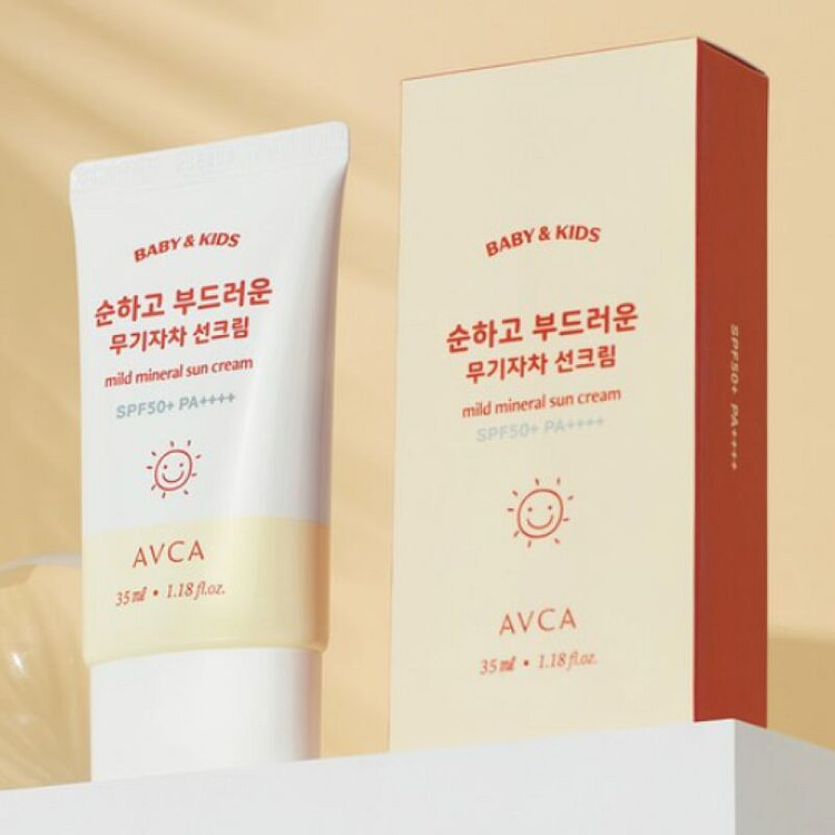 [한국 직배송] 아브카 베이비 앤 키즈 저자극 무기자차 선크림 SPF50+ PA++++, 35ml, 1개