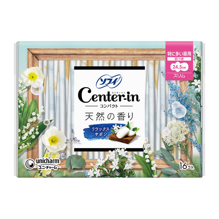 Sofy Center-In Slim 24.5cm Winged Savon Napkin 16 count