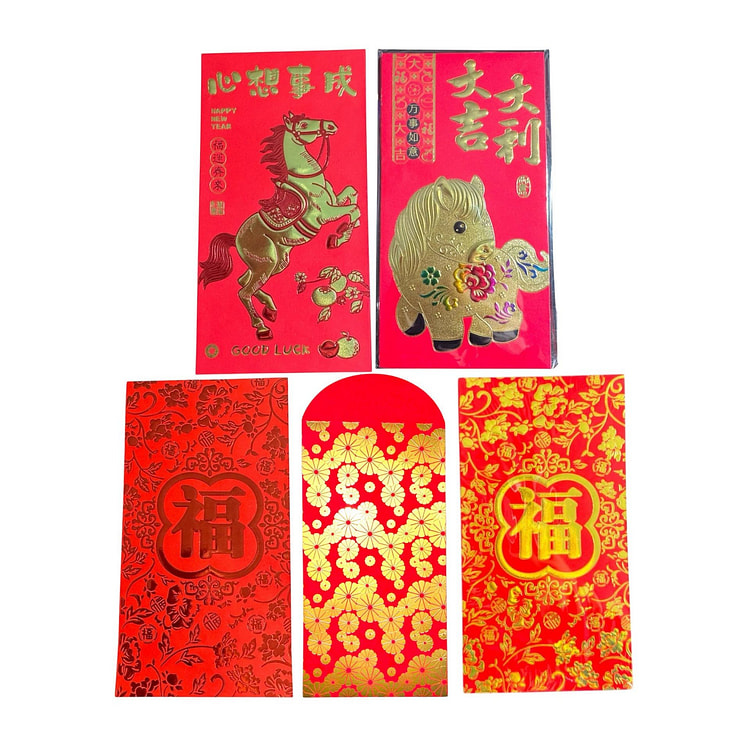 Lunar New Year Red Envelopes 5designs (54 pieces) 54 count