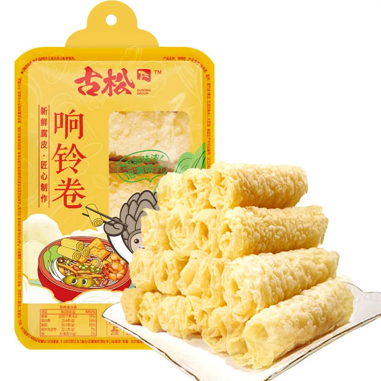 响铃卷油炸腐竹豆皮卷火锅麻辣烫必备油豆皮120g*1盒