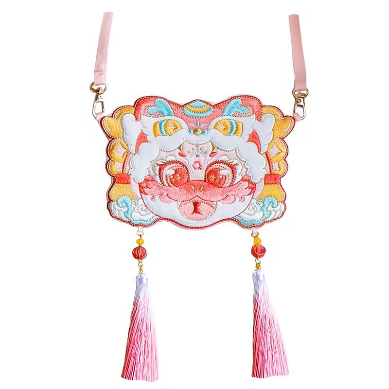 Year Of The Snake Embroidered Bag – Lucky Snake Style Pink 1Pc 1 count