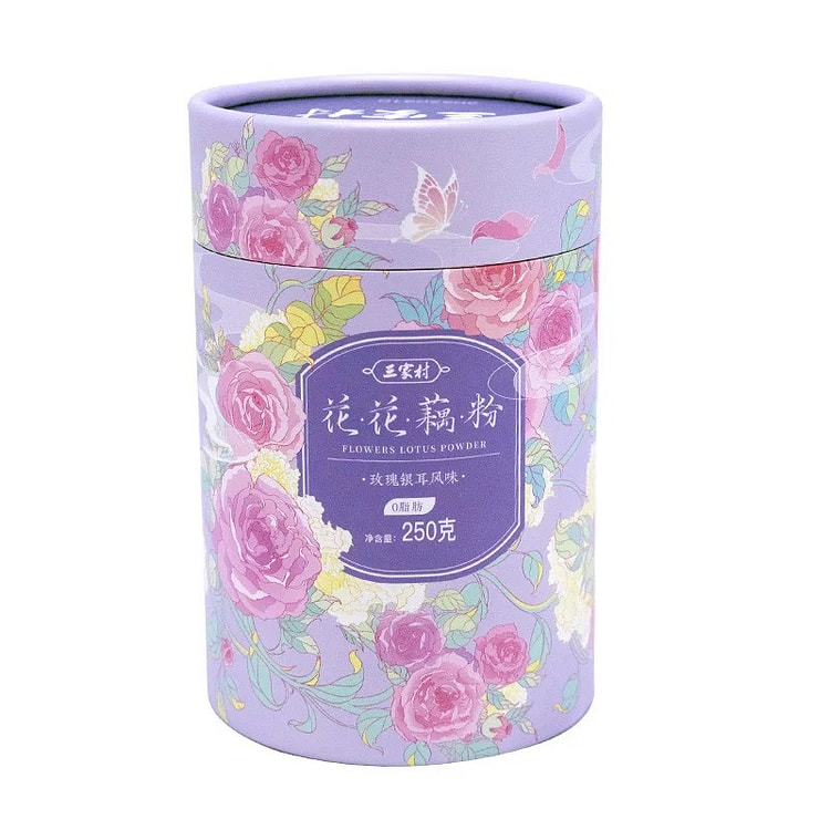 三家村每日藕粉西湖莲藕粉羹早餐冲饮 玫瑰银耳风味250g