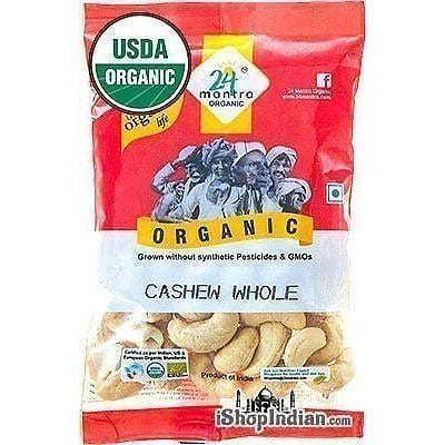 24 Mantra Organic Cashew Whole, 7 oz bag 7 oz