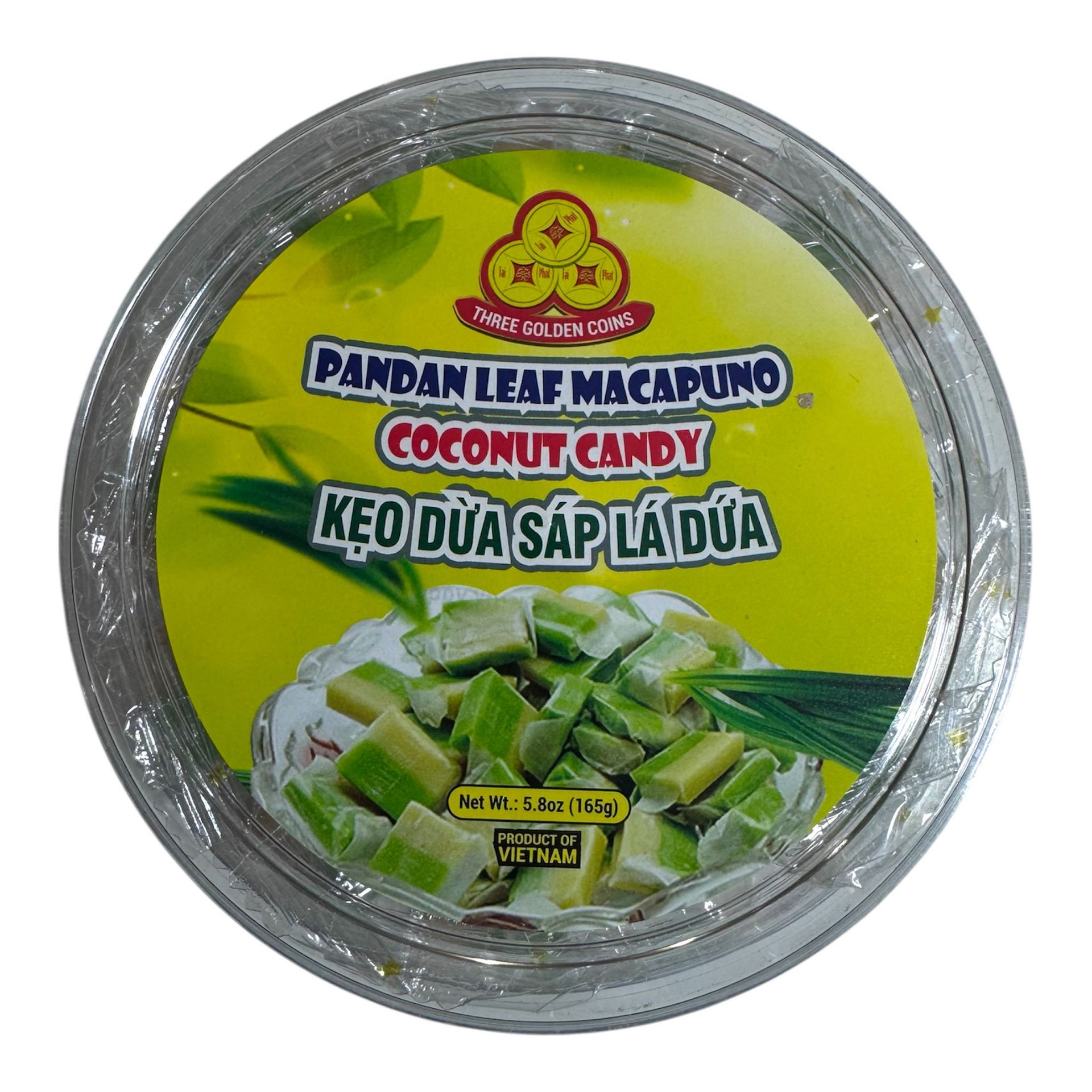 Pandan-flavor Coconut Candy Keo Dua Sap La Dua 165 g