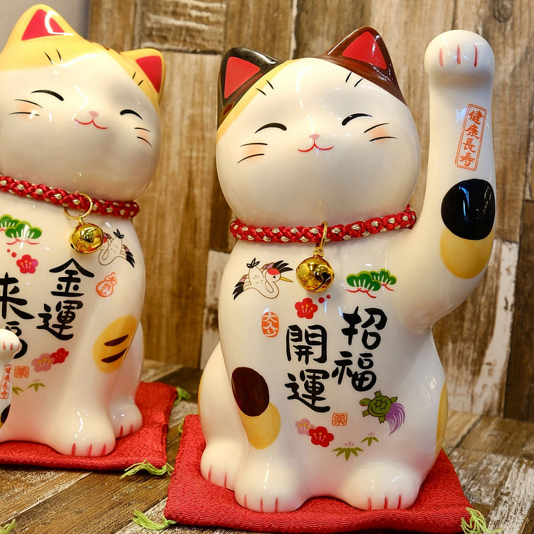 日本 药师窑招财猫M/S（礼盒装）-M（7614） 1 个