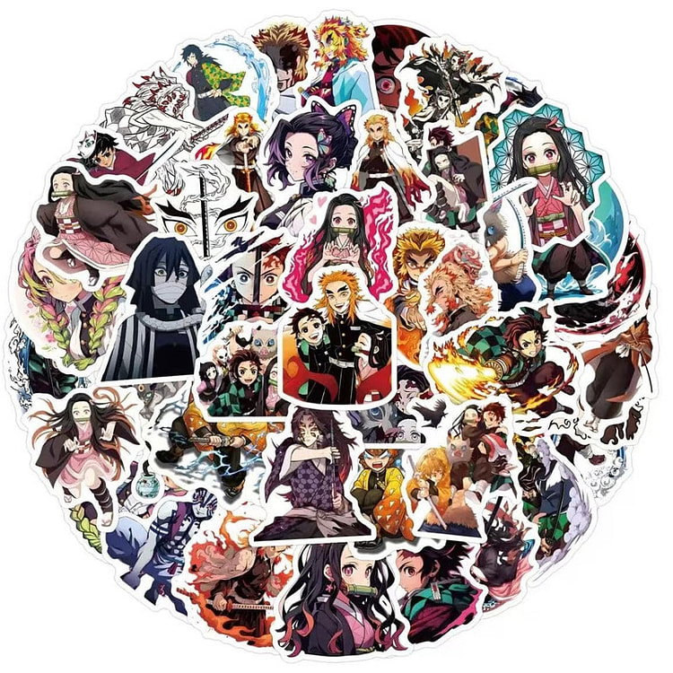 Demon Slayer Anime Waterproof Stickers 55pcs 1 count