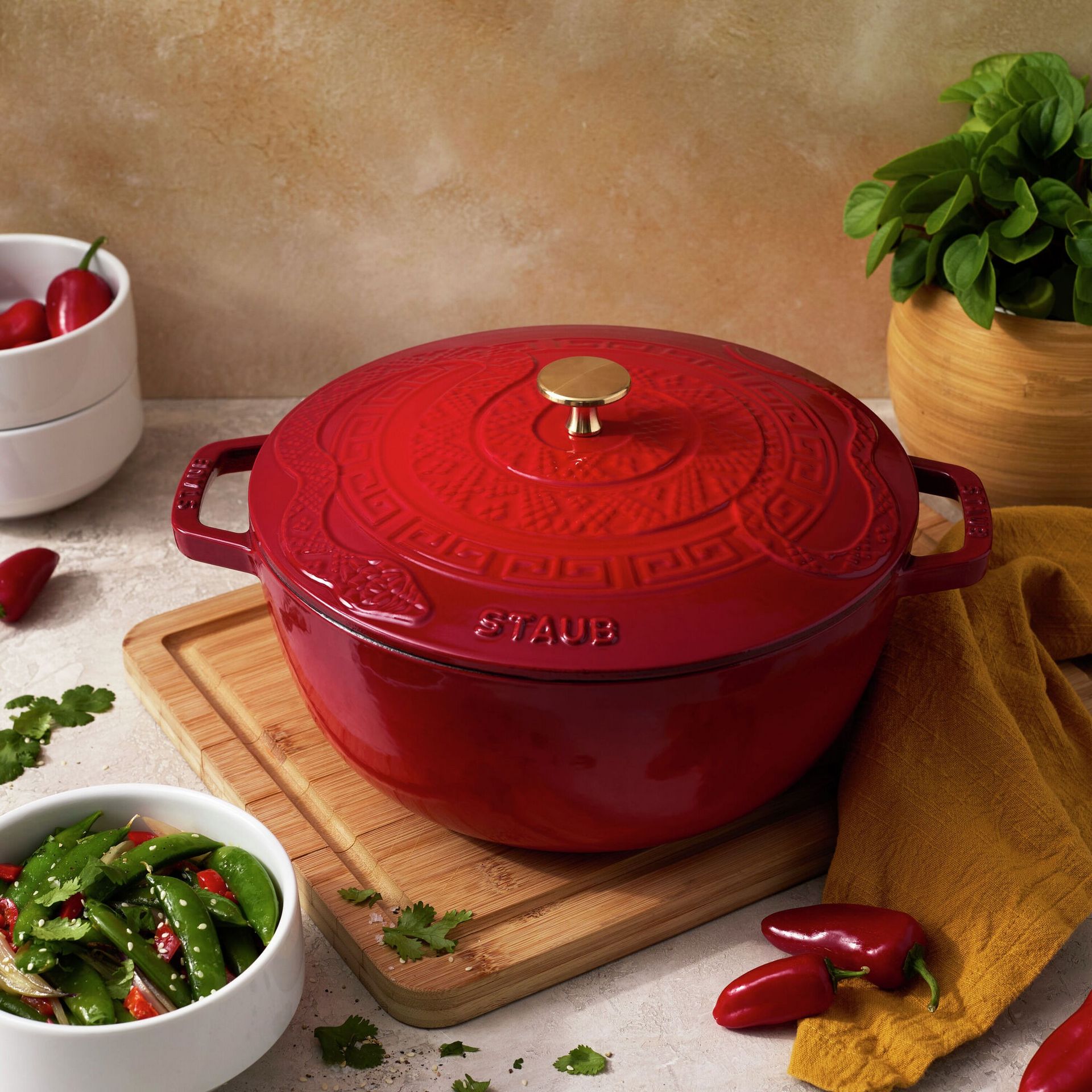 Get Staub Essential French Oven, 5-qt / Cherry Delivered | Weee