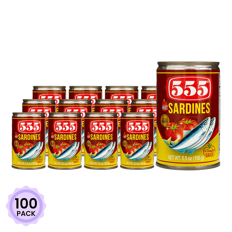 555 辣番茄酱沙丁魚罐头 5.5 盎司*100 包