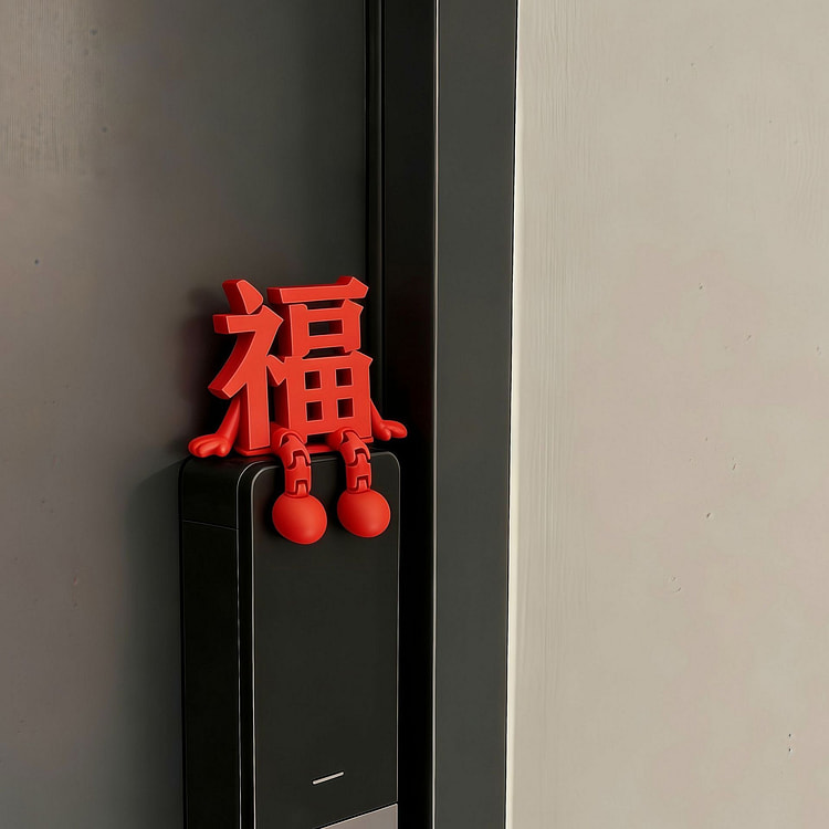 福字摆件新年装饰智能门锁装饰马年春节过年家居氛围感 1 份