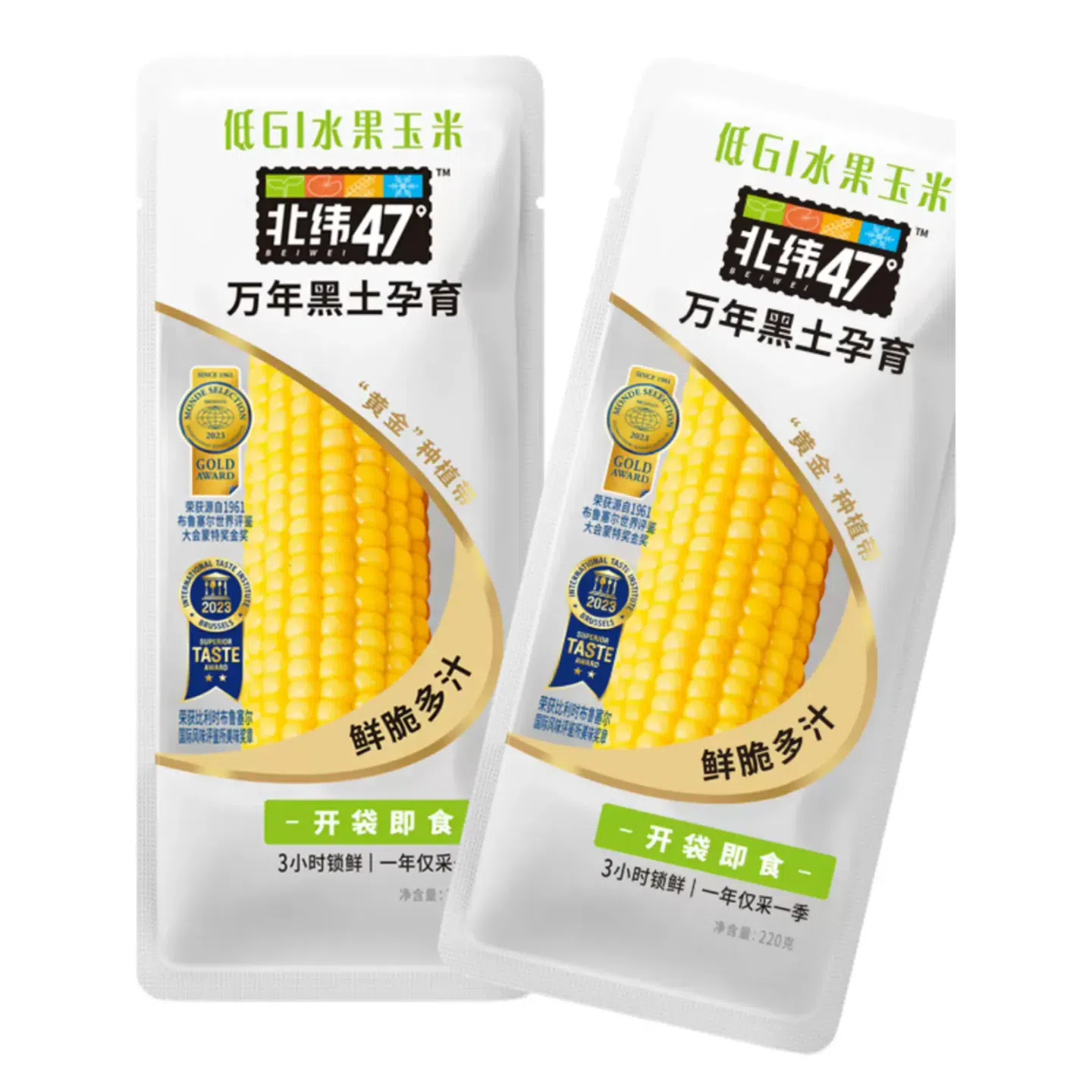 Low GI fruit corn at 47 degrees north latitude, crispy and tender corn cereals, staple food, low GI fruit corn, 200g*1 root 200 g