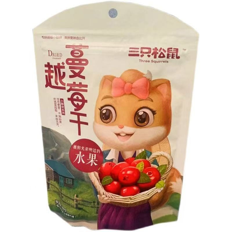 Three Squirrels Dried Cranberries 100g*1 Bag 100 g