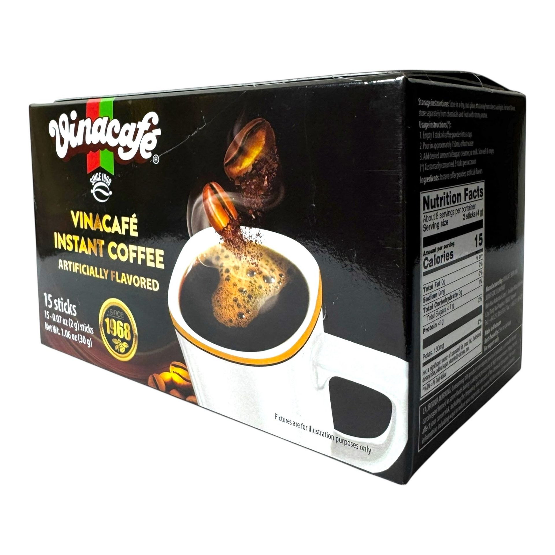 Vinacafe Instant Coffee (Black) - 15 sticks x 2g 1 box