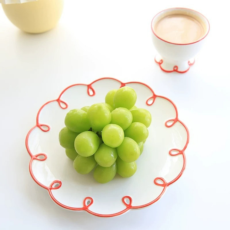 Korean hollow floral ceramic plate, 8 inches