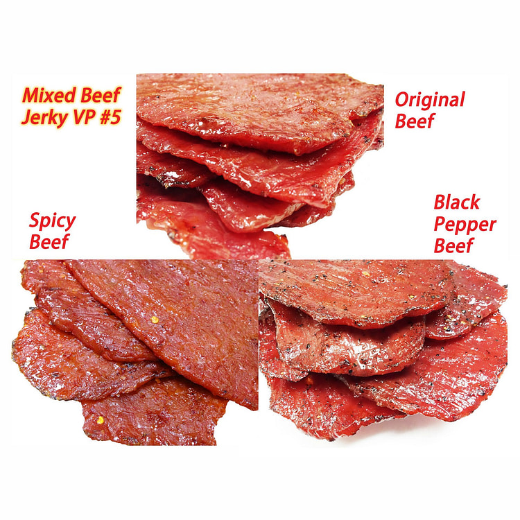 #5 现火烤牛肉干 (原味牛肉 4oz./辣味牛肉 4oz./黑胡椒味牛肉 4oz.)肉脯 3袋 共12oz