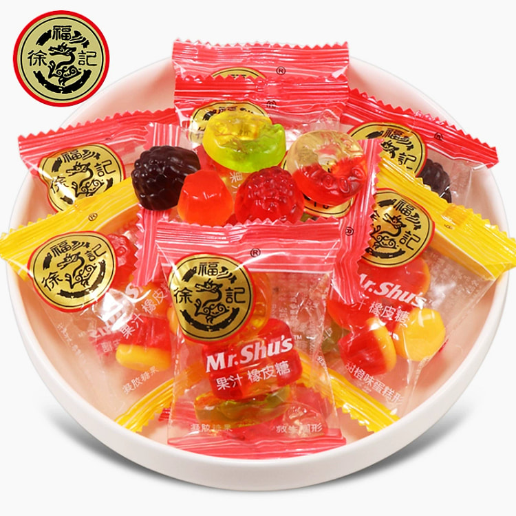 徐福记果汁糖橡皮软糖水果味喜糖混合多口味250g