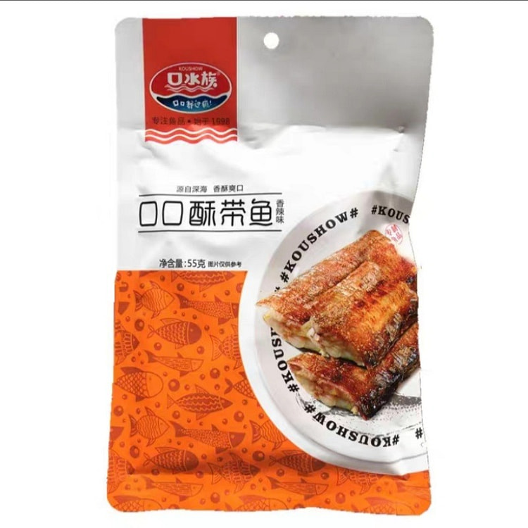 口水族香酥带鱼香辣味即食海味零食带鱼段55g*1包 55 克