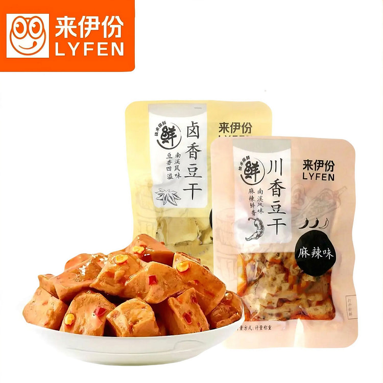 来伊份 川香豆干(麻辣味）卤香豆干散称袋 3小包约 72 克