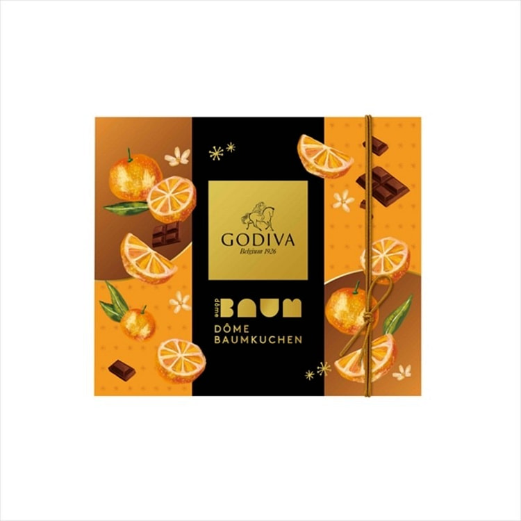 日本名店 高级巧克力 GODIVA 新品  浓厚生巧&橘子口味  圆顶年轮蛋糕 4个装