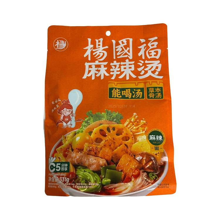 Yang Guofu Mala Tang Spicy Noodles 331g 1 pack