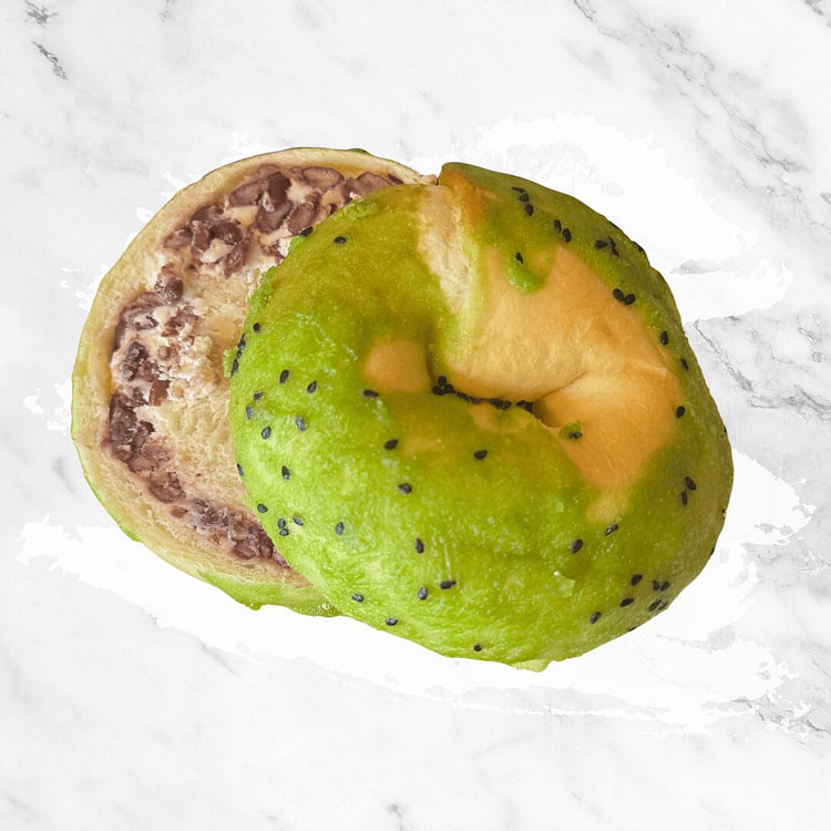 Matcha Red Bean Cream Cheese Filling Bagel 3 oz